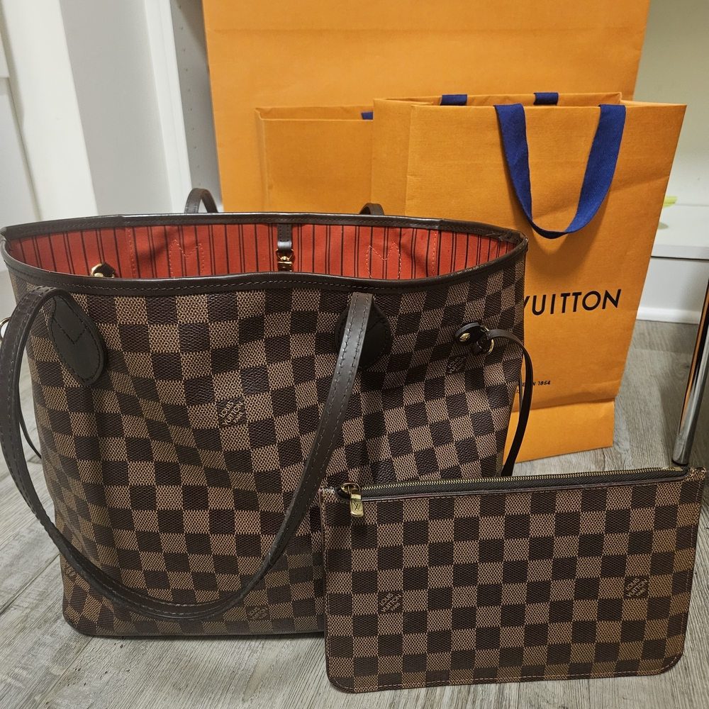 Louis Vuitton Neverfull MM Bag And Wallet